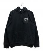 stussyステューシー）の古着「EIGHT BALL HOODED SWEATSHIRT」｜ブラック
