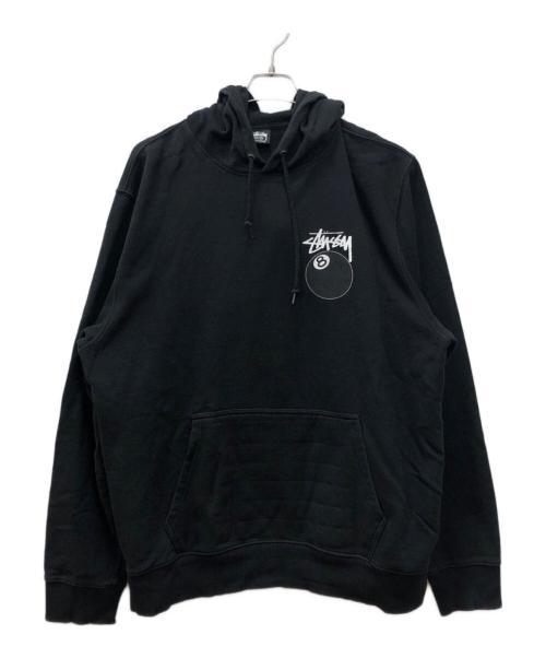 stussy（ステューシー）stussy (ステューシー) EIGHT BALL HOODED SWEATSHIRT ブラック サイズ:XLの古着・服飾アイテム