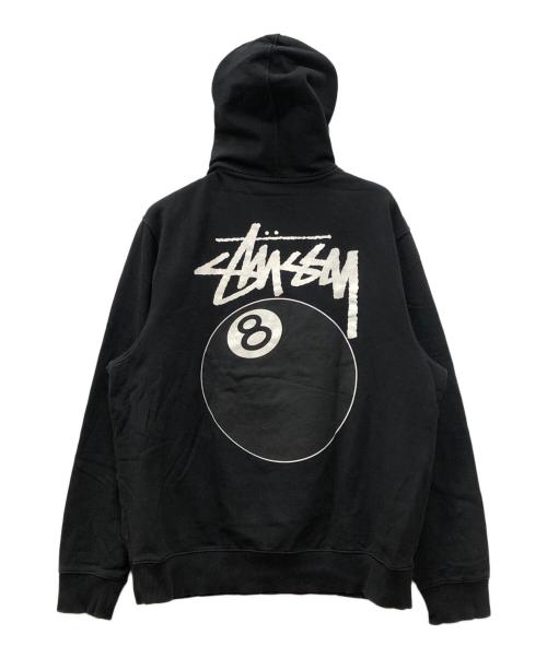 stussy（ステューシー）stussy (ステューシー) EIGHT BALL HOODED SWEATSHIRT ブラック サイズ:XLの古着・服飾アイテム