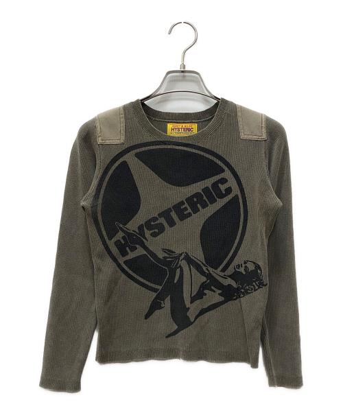 Hysteric Glamour（ヒステリックグラマー）Hysteric Glamour (ヒステリックグラマー) LEISURE WOMAN 八分丈プルオーバー ブラウン サイズ:FREEの古着・服飾アイテム