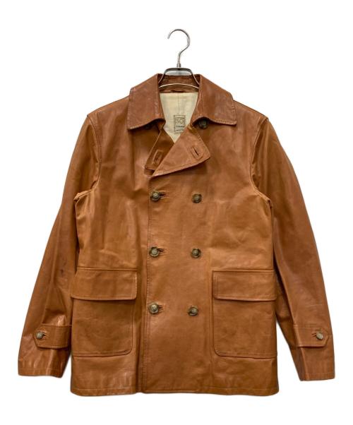 Cinquanta（チンクワンタ）CINQUANTA (チンクワンタ) ダブルレザーコート ブラウン サイズ:不明の古着・服飾アイテム
