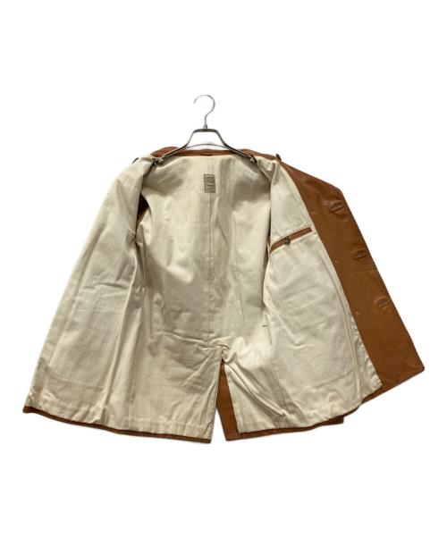 Cinquanta（チンクワンタ）CINQUANTA (チンクワンタ) ダブルレザーコート ブラウン サイズ:不明の古着・服飾アイテム