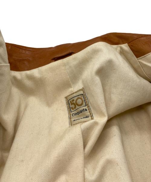 Cinquanta（チンクワンタ）CINQUANTA (チンクワンタ) ダブルレザーコート ブラウン サイズ:不明の古着・服飾アイテム