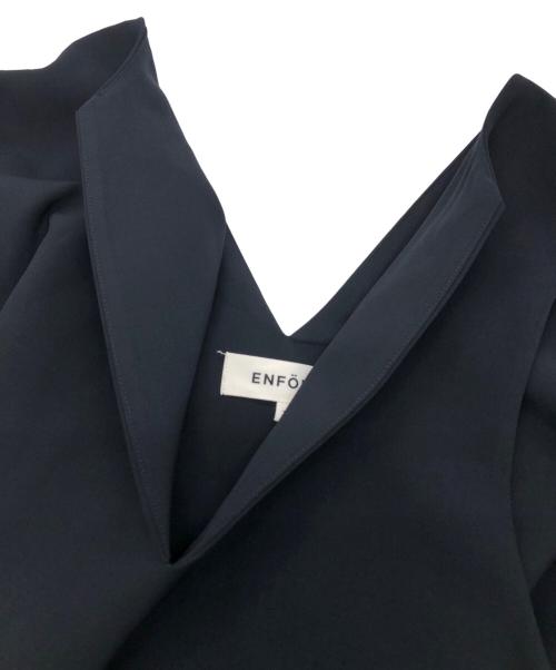 ENFOLD（エンフォルド）ENFOLD (エンフォルド) ダブルクロスレイヤーワンピース ネイビー サイズ:36の古着・服飾アイテム