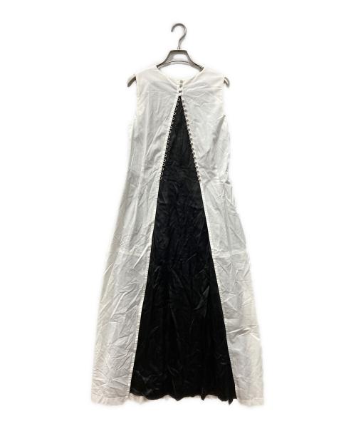 MM6 Maison Margiela（エムエムシックスメゾンマルジェラ）MM6 Maison Margiela (エムエムシックスメゾンマルジェラ) エイズロゴ ノースリーブワンピース ホワイト×ブラック サイズ:36の古着・服飾アイテム