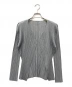 PLEATS PLEASEプリーツプリーズ）の古着「プリーツカーディガン」｜グレー