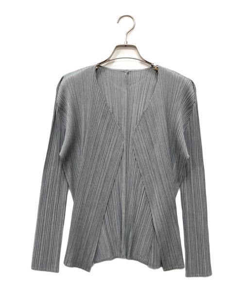 PLEATS PLEASE（プリーツプリーズ）PLEATS PLEASE (プリーツプリーズ) プリーツカーディガン グレー サイズ:3の古着・服飾アイテム