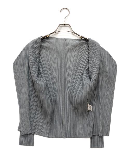 PLEATS PLEASE（プリーツプリーズ）PLEATS PLEASE (プリーツプリーズ) プリーツカーディガン グレー サイズ:3の古着・服飾アイテム