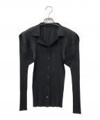 PLEATS PLEASEプリーツプリーズ）の古着「プリーツカーディガン」｜ブラック