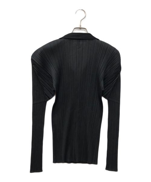 PLEATS PLEASE（プリーツプリーズ）PLEATS PLEASE (プリーツプリーズ) プリーツカーディガン ブラック サイズ:3の古着・服飾アイテム