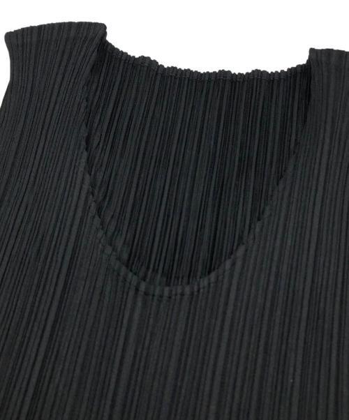PLEATS PLEASE（プリーツプリーズ）PLEATS PLEASE (プリーツプリーズ) プリーツノースリーブワンピース ブラック サイズ:2の古着・服飾アイテム