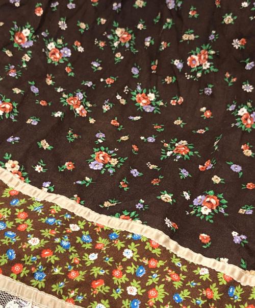 gunne sax（ガ二―サックス）gunne sax (ガ二―サックス) レトロフラワーキャミソールワンピース ブラウン サイズ:9の古着・服飾アイテム