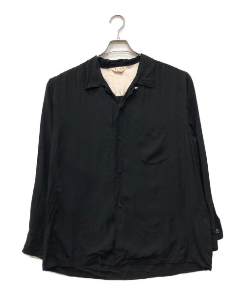 TOWN CRAFT（タウンクラフト）TOWN CRAFT (タウンクラフト) オープンカラーシャツ ブラック サイズ:Lの古着・服飾アイテム