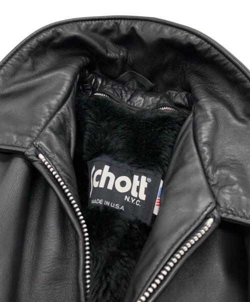 Schott（ショット）Schott (ショット) シングルライダースジャケット ブラック サイズ:36の古着・服飾アイテム