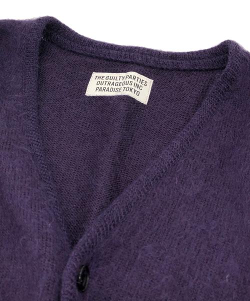 WACKO MARIA（ワコマリア）WACKO MARIA (ワコマリア) PREMIUM MOHAIR KNIT CARDIGAN パープル サイズ:Mの古着・服飾アイテム