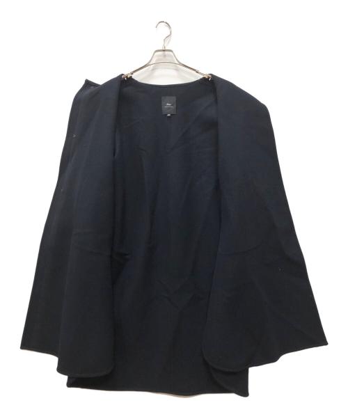 SHIPS（シップス）SHIPS (シップス) ウールダブルフェイスノーカラーコート ネイビー サイズ:36の古着・服飾アイテム