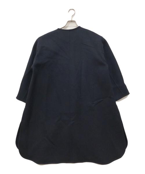 SHIPS（シップス）SHIPS (シップス) ウールダブルフェイスノーカラーコート ネイビー サイズ:36の古着・服飾アイテム