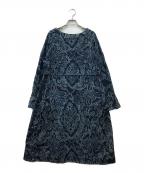 45Rフォーティファイブ・アール）の古着「インディゴ胡桃抜染プリントワンピース」｜ネイビー