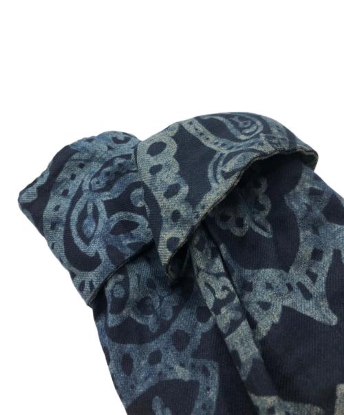 45R（フォーティファイブ・アール）45R (フォーティファイブ・アール) インディゴ胡桃抜染プリントワンピース ネイビー サイズ:3の古着・服飾アイテム