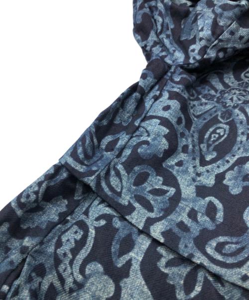 45R（フォーティファイブ・アール）45R (フォーティファイブ・アール) インディゴ胡桃抜染プリントワンピース ネイビー サイズ:3の古着・服飾アイテム