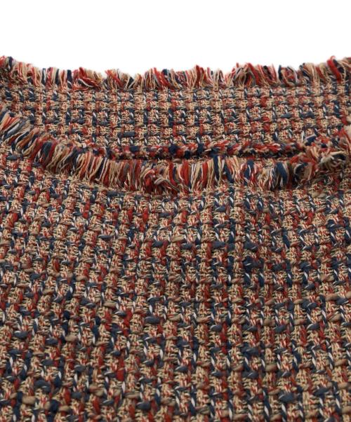 45R（フォーティファイブ・アール）45R (フォーティファイブ・アール) ツイードコットンワンピース レッド サイズ:2の古着・服飾アイテム