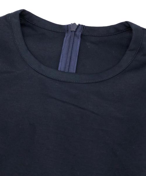 BORDERS at BALCONY（ボーダーズアットバルコニー）BORDERS AT BALCONY (ボーダーズアットバルコニー) PUFF SLEEVE TEE ネイビー×ホワイト サイズ:36の古着・服飾アイテム