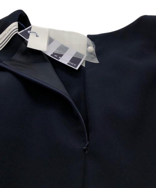 BORDERS at BALCONY（ボーダーズアットバルコニー）BORDERS AT BALCONY (ボーダーズアットバルコニー) 別注HEART NECK TWILL BLOUSE ネイビー サイズ:S 未使用品の古着・服飾アイテム