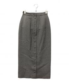 N°21（ヌメロヴェントゥーノ）の古着「フロントボタンチェックタイトスカート」｜ブラック