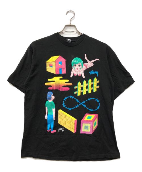 stussy（ステューシー）stussy (ステューシー) Pane (パネ) コラボTシャツ ブラック サイズ:XLの古着・服飾アイテム