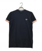 FRED PERRYフレッドペリー）の古着「Striped Cuff T-Shirt」｜ネイビー