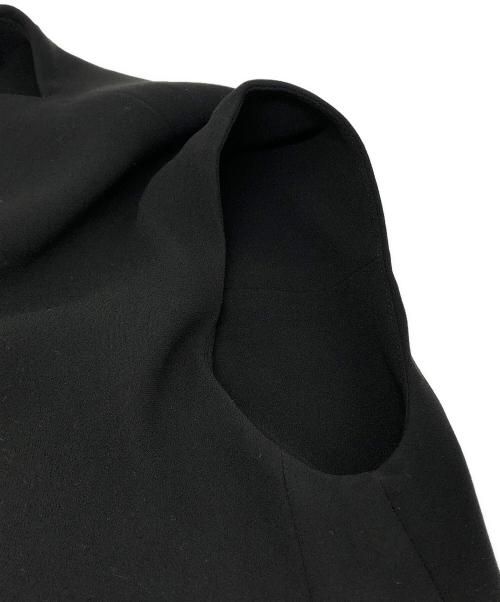 ENFOLD（エンフォルド）ENFOLD (エンフォルド) ジョーゼットフレンチスタンドドレス ブラック サイズ:36の古着・服飾アイテム