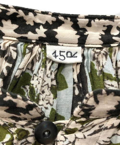 45R（フォーティファイブ・アール）45R (フォーティファイブ・アール) インドストライプフラワーブロックプリントのスモックブラウス グリーン サイズ:FREEの古着・服飾アイテム