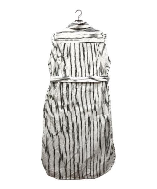 marimekko（マリメッコ）marimekko (マリメッコ) SIMPPELI AITA ストライプシャツワンピース ホワイト×ブラック サイズ:36 未使用品の古着・服飾アイテム