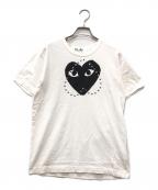 PLAY COMME des GARCONSプレイコムデギャルソン）の古着「スタッズハートプリントTシャツ」｜ホワイト