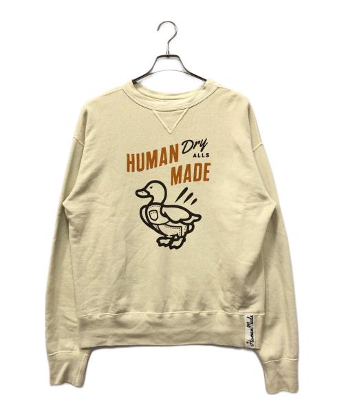 HUMAN MADE（ヒューマンメイド）HUMAN MADE (ヒューマンメイド) TSURIAMI SWEATSHIRT ベージュ サイズ:Lの古着・服飾アイテム