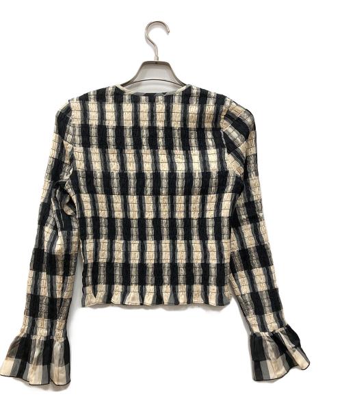 CLANE（クラネ）CLANE (クラネ) SHIRRING DESIGN BLOUSE（シャーリングデザインブラウス） ベージュ サイズ:2 未使用品の古着・服飾アイテム
