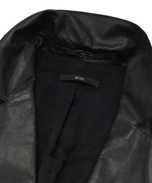HUGO BOSS（ヒューゴ ボス）HUGO BOSS (ヒューゴ ボス) レザージャケット ブラック サイズ:下記参照の古着・服飾アイテム