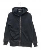 DIESELディーゼル）の古着「ダメージ加工ジップパーカー」｜ブラック