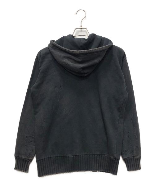 DIESEL（ディーゼル）DIESEL (ディーゼル) ダメージ加工ジップパーカー ブラック サイズ:XSの古着・服飾アイテム