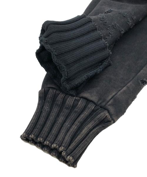 DIESEL（ディーゼル）DIESEL (ディーゼル) ダメージ加工ジップパーカー ブラック サイズ:XSの古着・服飾アイテム