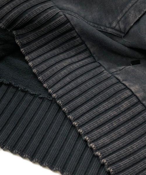 DIESEL（ディーゼル）DIESEL (ディーゼル) ダメージ加工ジップパーカー ブラック サイズ:XSの古着・服飾アイテム