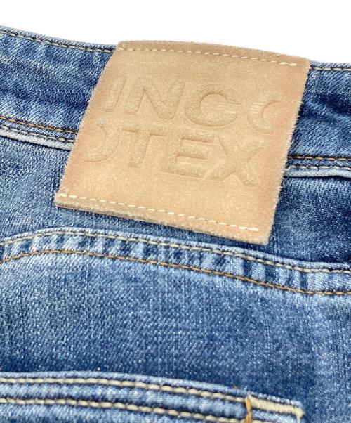 INCOTEX BLUE DIVISION（インコテックスブルーディヴィジョン）INCOTEX BLUE DIVISION (インコテックスブルーディヴィジョン) ウォッシュドスリムテーパードストレッチクロップドデニム ブルー サイズ:29の古着・服飾アイテム