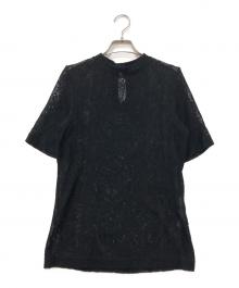 Mame Kurogouchi（マメクロゴウチ）の古着「Curtain Lace Jacquard Jersey Top」｜ブラック