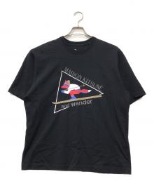 maison kitsune×and wander（メゾンキツネ×アンドワンダー）の古着「Tシャツ」｜ブラック