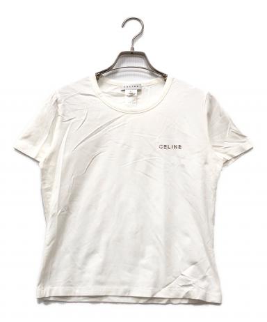 中古・古着通販】CELINE (セリーヌ) スパンコールロゴTシャツ ホワイト