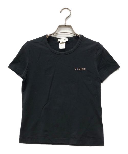 CELINE（セリーヌ）CELINE (セリーヌ) スパンコールロゴTシャツ ブラック サイズ:Mの古着・服飾アイテム