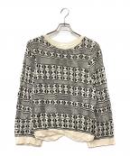 Saint Laurent Parisサンローランパリ）の古着「ダメージ加工総柄ニット」｜ホワイト