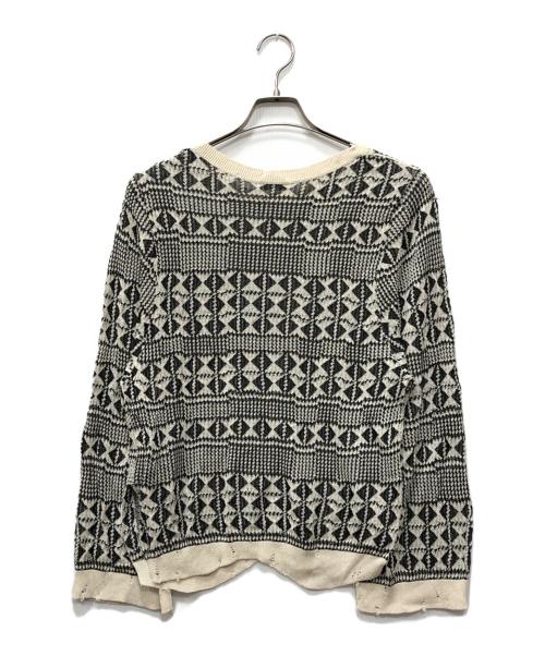 Saint Laurent Paris（サンローランパリ）Saint Laurent Paris (サンローランパリ) ダメージ加工総柄ニット ホワイト サイズ:XSの古着・服飾アイテム