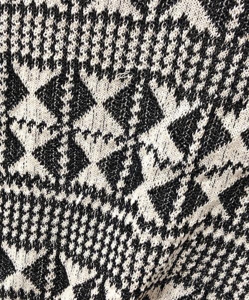 Saint Laurent Paris（サンローランパリ）Saint Laurent Paris (サンローランパリ) ダメージ加工総柄ニット ホワイト サイズ:XSの古着・服飾アイテム