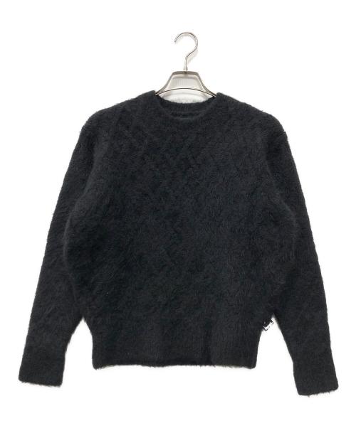 stussy（ステューシー）stussy (ステューシー) Fuzzy Lattice Crewセーター ブラック サイズ:Sの古着・服飾アイテム